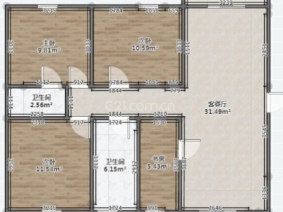 上堡公寓 3室 2厅 130平米